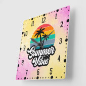 Zomerstemming met Palmboom Ontwerp Vierkante Klok (Hoek)