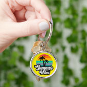 Zomerstemming met Palmboomontwerp Sleutelhanger (Hand)