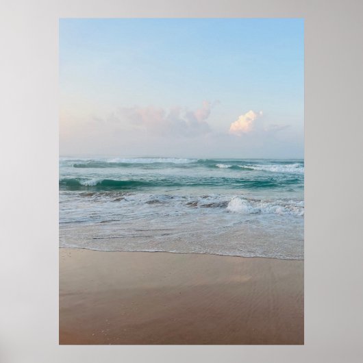 Zomerstemming | Ombre Strand Zon & Zand Monogram Poster (Voorkant)