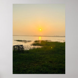 Zomerstemming Ombre Strand Zon & Zand Monogram Poster