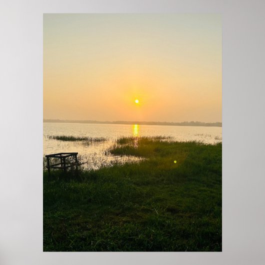 Zomerstemming | Ombre Strand Zon & Zand Monogram Poster (Voorkant)