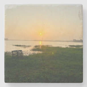 Zomerstemming Ombre Strand Zon & Zand Monogram Stenen Onderzetter