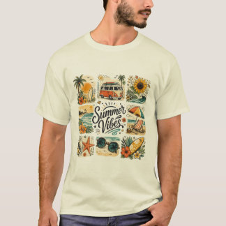 Zomerstemming Premium Esthetisch Ontwerp T-shirt
