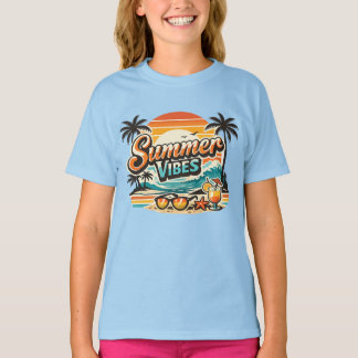 Zomerstemming Retro Strand Tropische Vakantie T-shirt