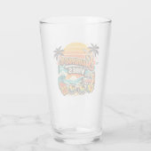 Zomerstemming Retro Strand Zonsondergang Glas (Achterkant)