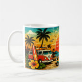 Zomerstemming Retro Strand Zonsondergang Koffiemok (Links)