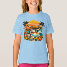 Zomerstemming Retro Strand Zonsondergang T-shirt