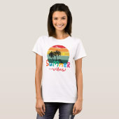 Zomerstemming Retro Zonsondergang Dames T-shirt (Voorkant volledig)