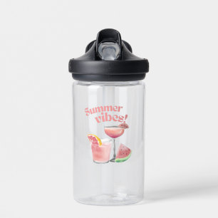 Zomerstemming Roze Cocktail Watercolor Kunst Waterfles