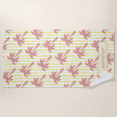 Zomerstemming Roze Palmboom Strandlaken (Voorkant)