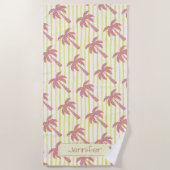 Zomerstemming Roze Palmboom Strandlaken (Voorkant)