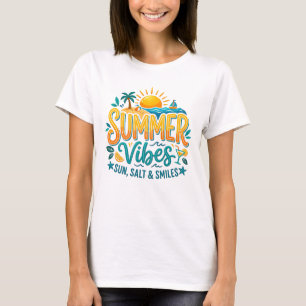 Zomerstemming Shirt Zon Zout Glimlachen Strand T