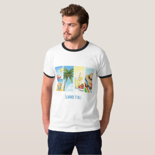 Zomerstemming Sublimatie T-Shirt Retro Strand Sc