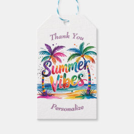 Zomerstemming Tropische Palmboom Eiland Oceaan Cadeaulabel