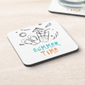 Zomerstemming van Zon & Vakantie, Geschetste Kunst Bier Onderzetter (Linkerzijde)