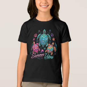 Zomerstemming Zeeschildpad Neon Kleurrijke Oceaan  Tri-Blend Shirt