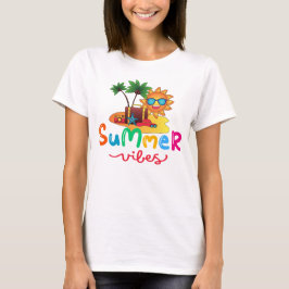Zomerstemming Zon En Palmboom Vrouwen T-shirt