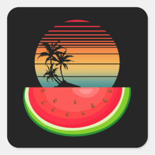 Zomerstemming Zonsondergang Watermeloen  Vierkante Sticker