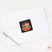 Zomerstemming Zonsondergang Watermeloen Vierkante Sticker (Envelop)