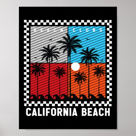 Zomerstemming, Zonsondergangsgolf, Zonneschijnpara Poster (Voorkant)