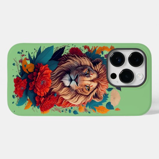 Zomerstijl Leeuw, bloemig Case-Mate iPhone Case (Achterkant (horizontaal))