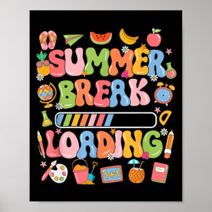 Zomerstop Ladende Leraar Studenten Einde Van Poster