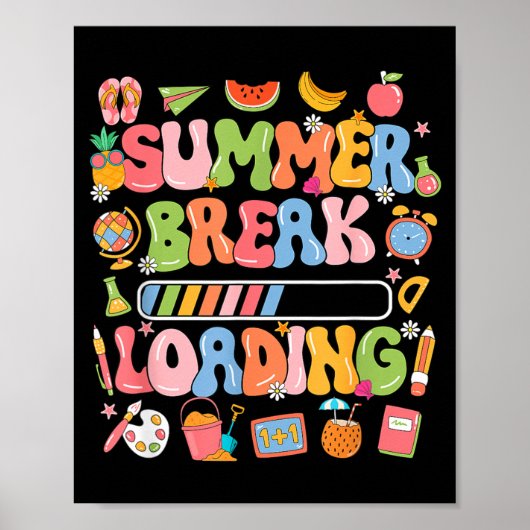 Zomerstop Ladende Leraar Studenten Einde Van Poster (Voorkant)