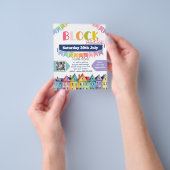 zomerstraat feestblok BBQ fondsenwerving Flyer (Hand)