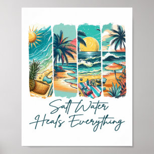 Zomerstraling Strandvakantie Zout Water Geneest Ie Poster