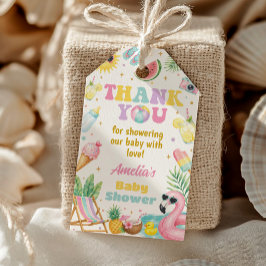 Zomerstrand Baby Shower Meisje Feest Bedankt Cadeaulabel