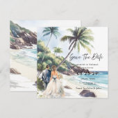 Zomerstrand Bestemming Trouwdatum Opslaan (Voorkant / Achterkant)