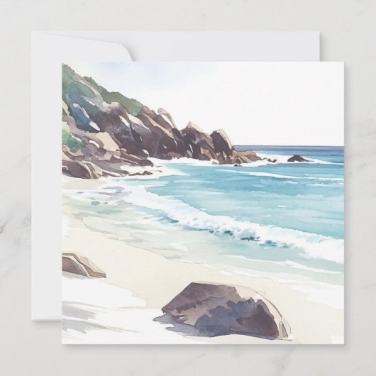 Zomerstrand Bestemming Trouwen Bewaar de Datum (Achterkant)