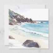 Zomerstrand Bestemming Trouwkaart Opslaan Datum (Achterkant)