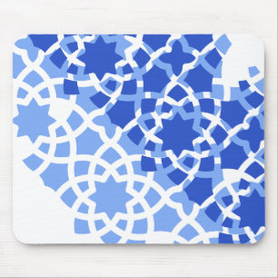 Zomerstrand blauw Marokkaanse tegel Muismat