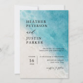Zomerstrand Blauwe Bestemming Trouw Uitnodiging (Voorkant)