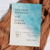 Zomerstrand Blauwe Bestemming Trouw Uitnodiging