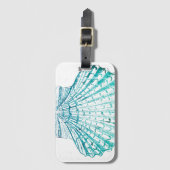 zomerstrand blauwgroen blauwe waterverf zeeschildp bagagelabel (Voorkant (verticaal))