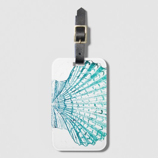 zomerstrand blauwgroen blauwe waterverf zeeschildp bagagelabel (Voorkant (verticaal))