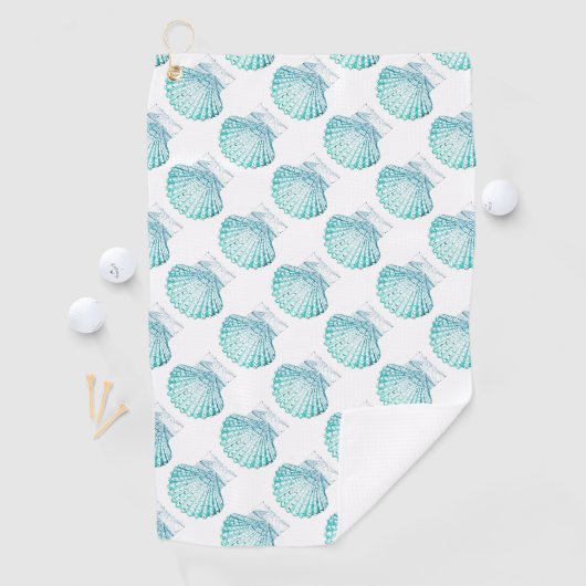 zomerstrand blauwgroen blauwe waterverf zeeschildp golfhanddoek (Insitu)