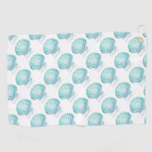 zomerstrand blauwgroen blauwe waterverf zeeschildp golfhanddoek (Horizontaal)