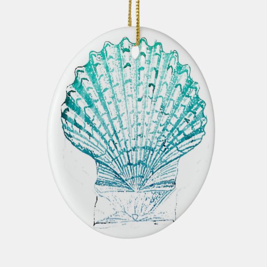 zomerstrand blauwgroen blauwe waterverf zeeschildp keramisch ornament (Rechts)