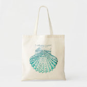 zomerstrand blauwgroen blauwe waterverf zeeschildp tote bag (Voorkant)