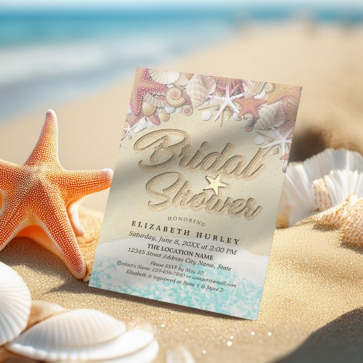 Zomerstrand Bruiloft Bridal Shower Zeester Kaart