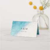 Zomerstrand bruiloft gevouwen plaatskaart plaatskaartje (Achterkant)
