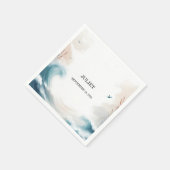 Zomerstrand bruiloft in de blauwe zee bruidsboeket servet (Hoek)