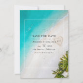 Zomerstrand bruiloft monogram foto save the date (Voorkant)