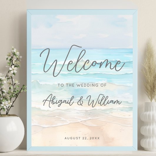 Zomerstrand Bruiloft Welkomstbord Poster