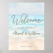 Zomerstrand Bruiloft Welkomstbord Poster (Voorkant)