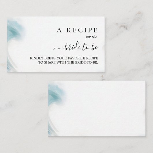 Zomerstrand bruiloftsfeest met blauwe zee informatiekaartje (Voorkant / Achterkant)