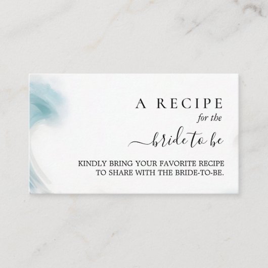 Zomerstrand bruiloftsfeest met blauwe zee informatiekaartje (Voorkant)